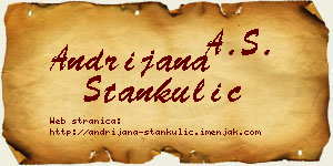 Andrijana Stankulić vizit kartica